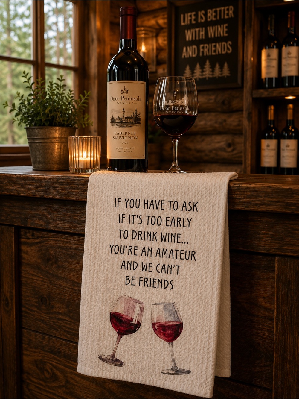 Funny Wine Saying Kitchen Towel